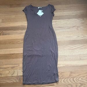 Bodycon Midi Taupe Women's Dress